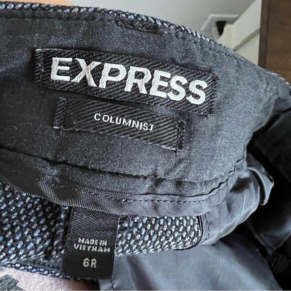 Express Columnist Career Professional work Pants Light Textured Dot Print 6R - Picture 5 of 7